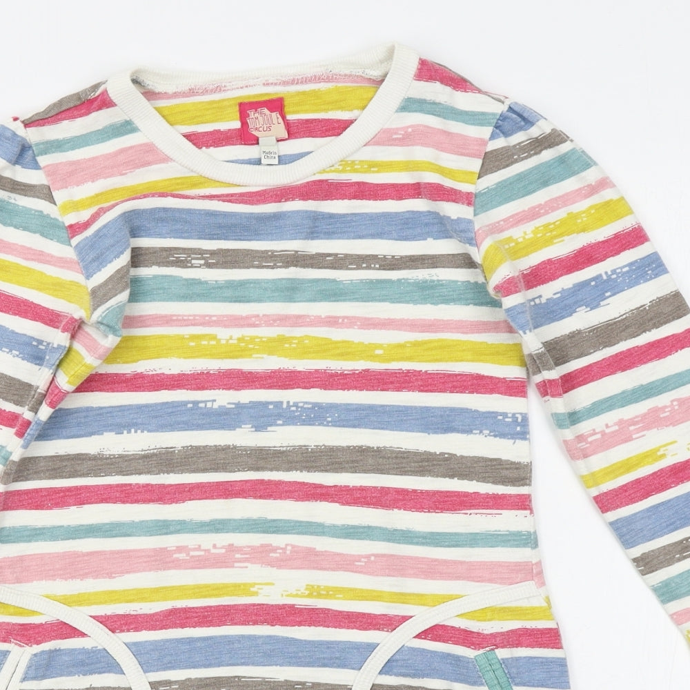 Joules Girls White Striped  A-Line  Size 9 Years