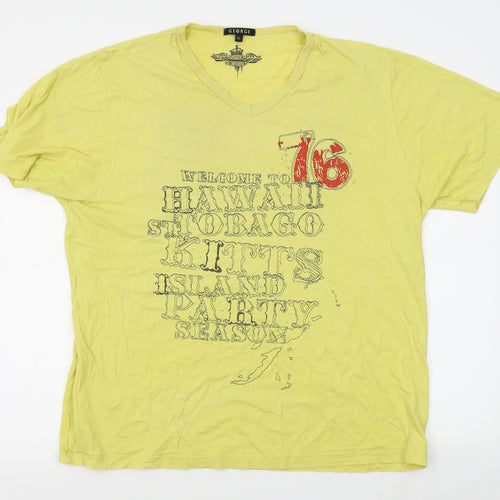 George Mens Yellow    T-Shirt Size XL