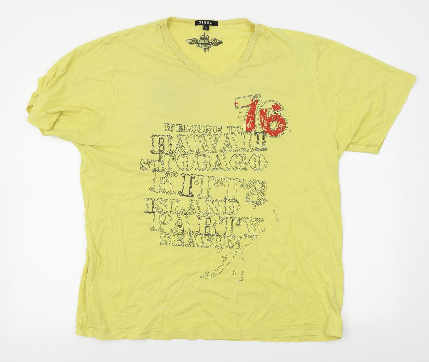 George Mens Yellow    T-Shirt Size XL