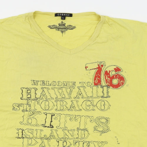 George Mens Yellow    T-Shirt Size XL