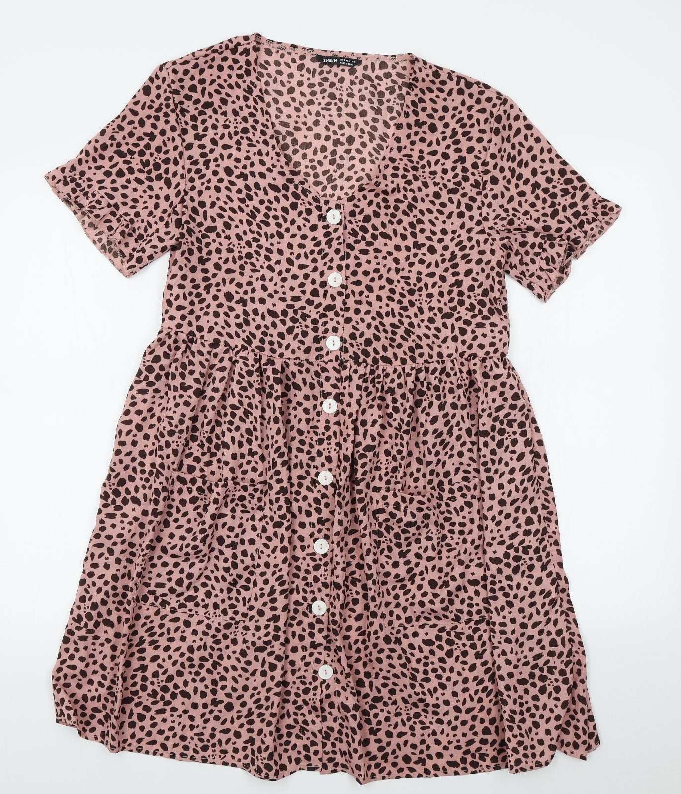 SheIn Womens Pink Animal Print  A-Line  Size S