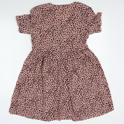 SheIn Womens Pink Animal Print  A-Line  Size S