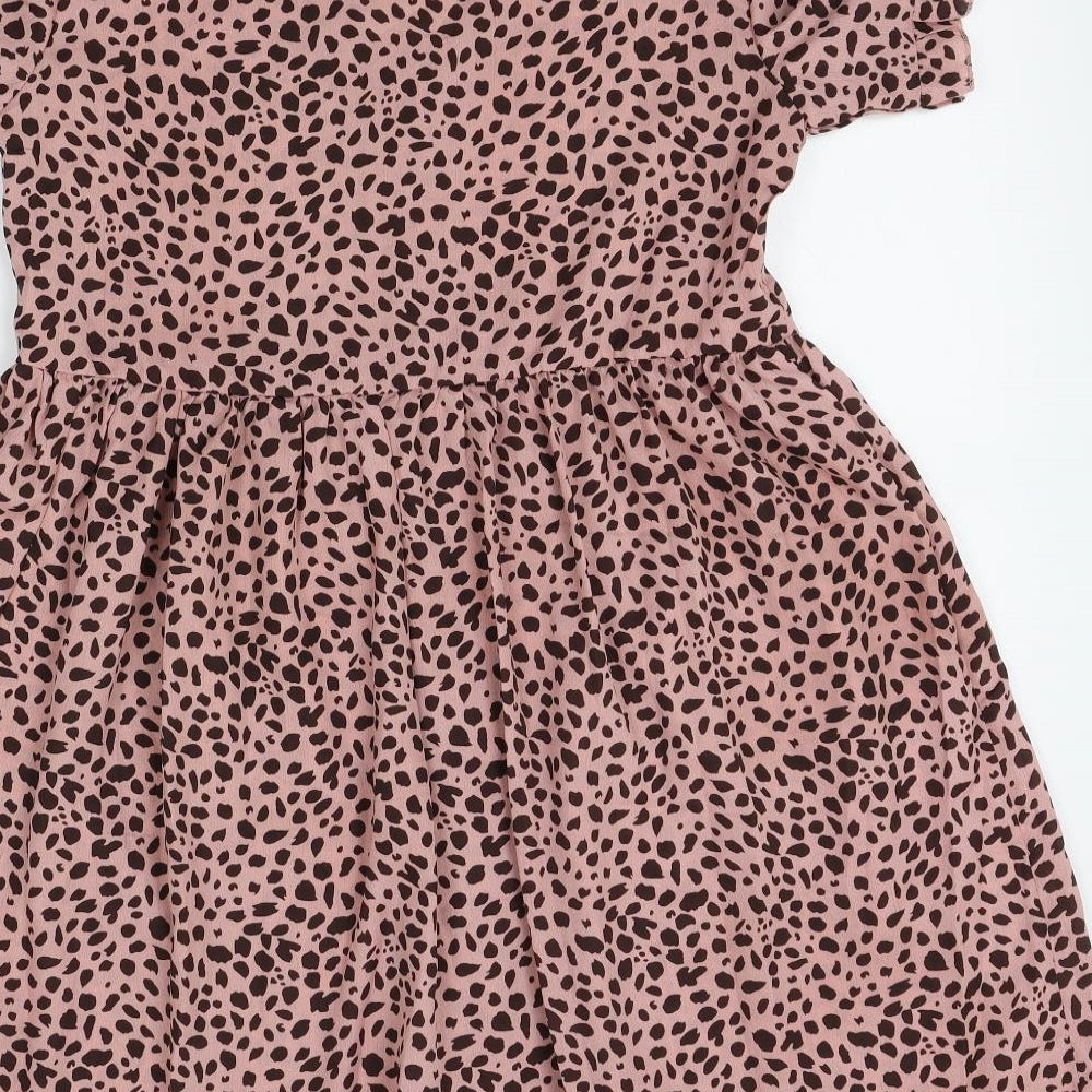 SheIn Womens Pink Animal Print  A-Line  Size S