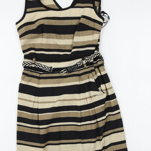 Atmosphere Womens Brown Striped  A-Line  Size 8