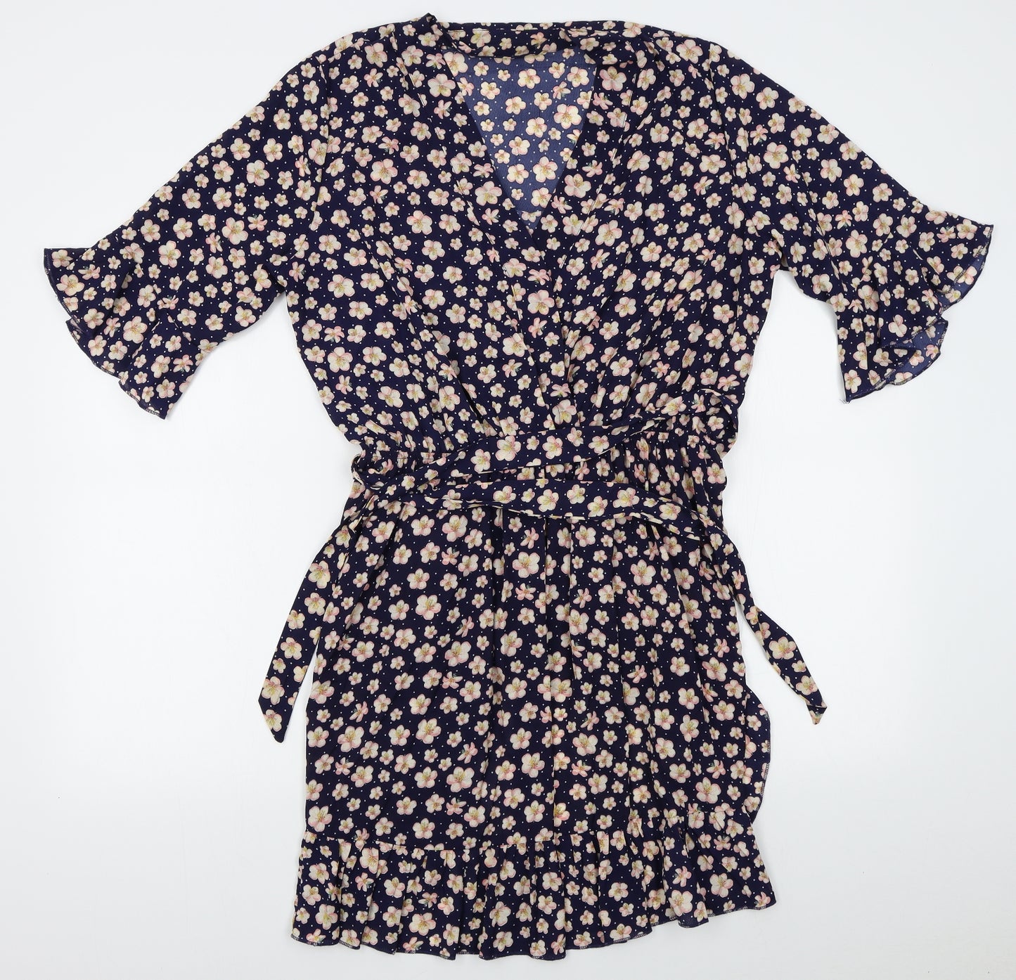Boohoo Womens Blue Floral  Kaftan  Size 16