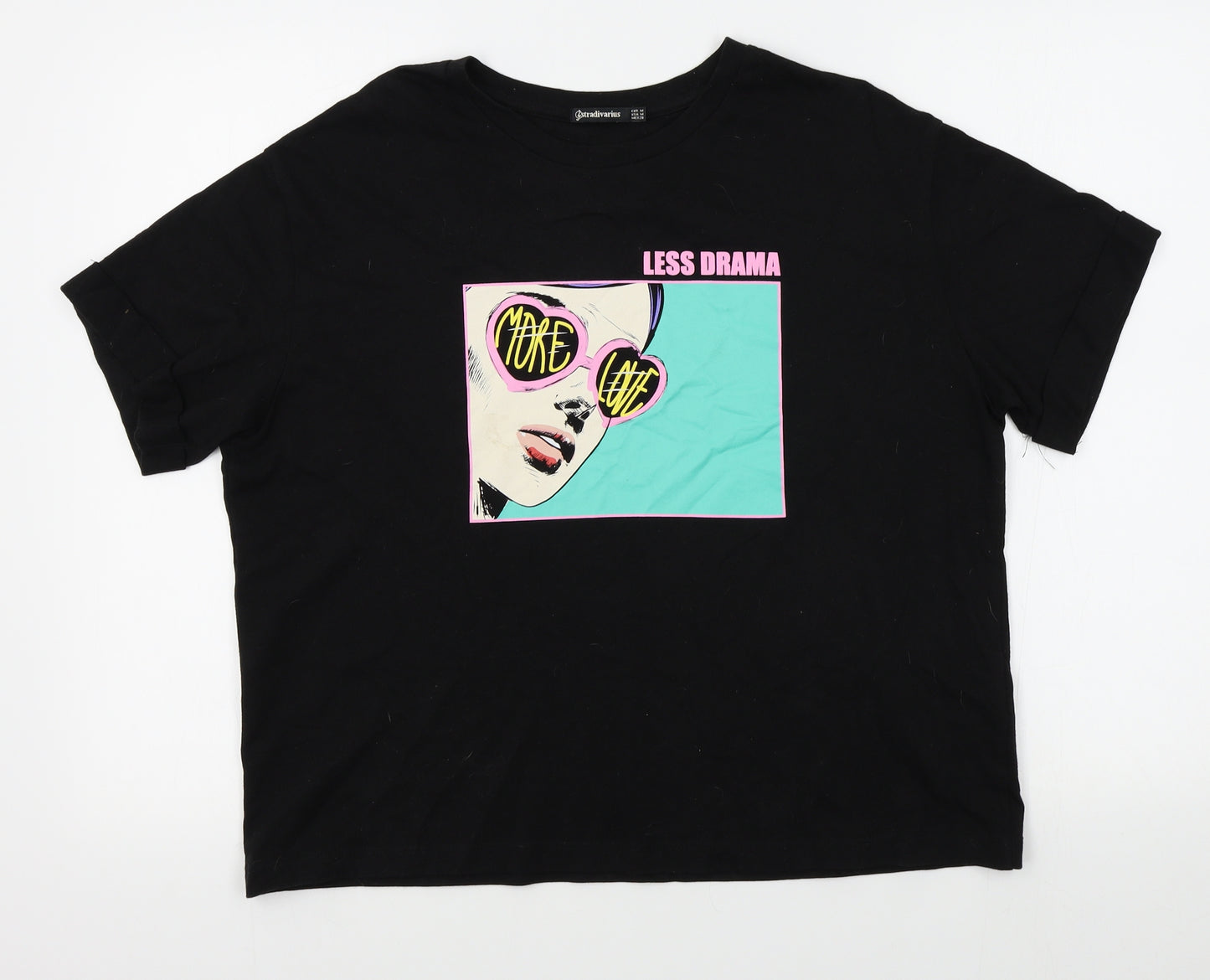 Stradivarius Womens Black   Basic T-Shirt Size M