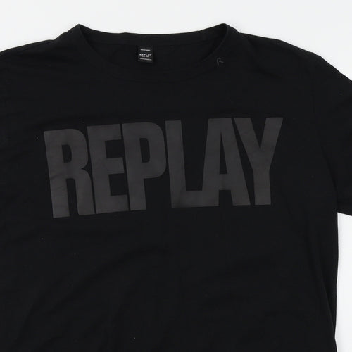 Replay Mens Black    T-Shirt Size L