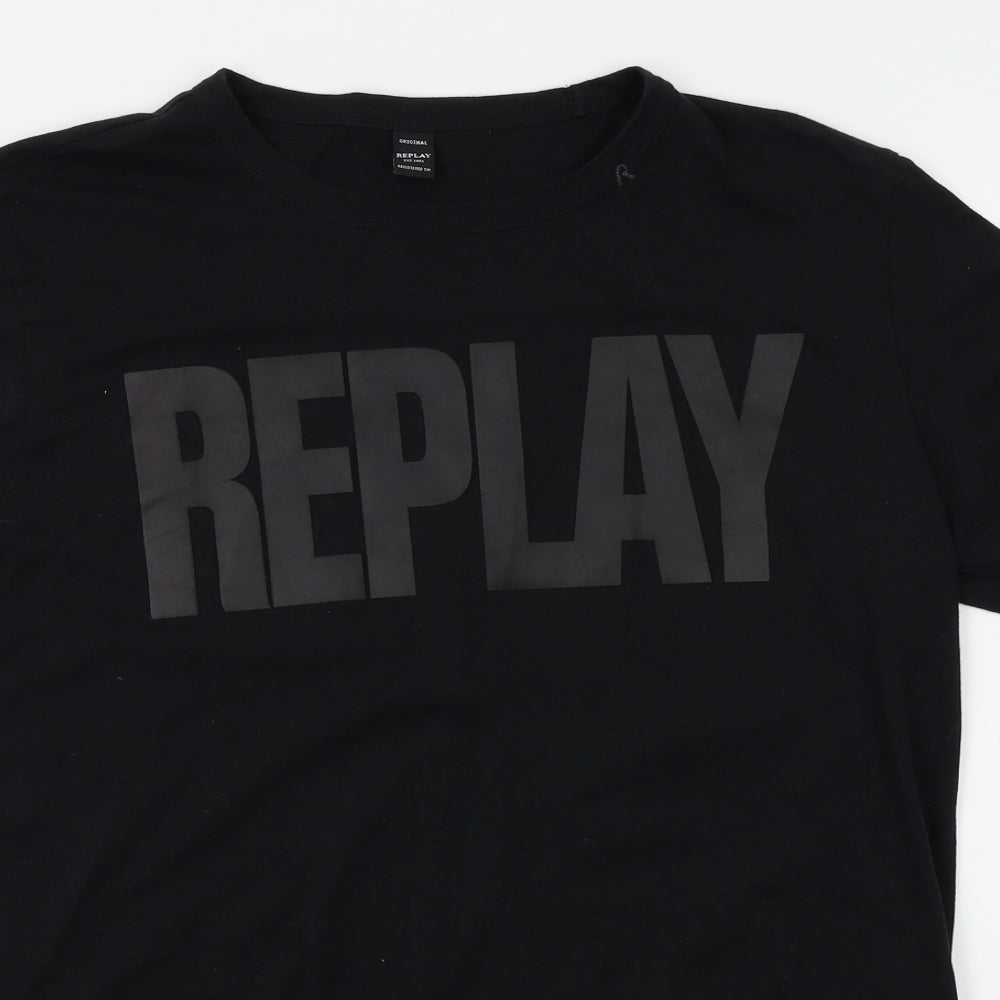 Replay Mens Black    T-Shirt Size L