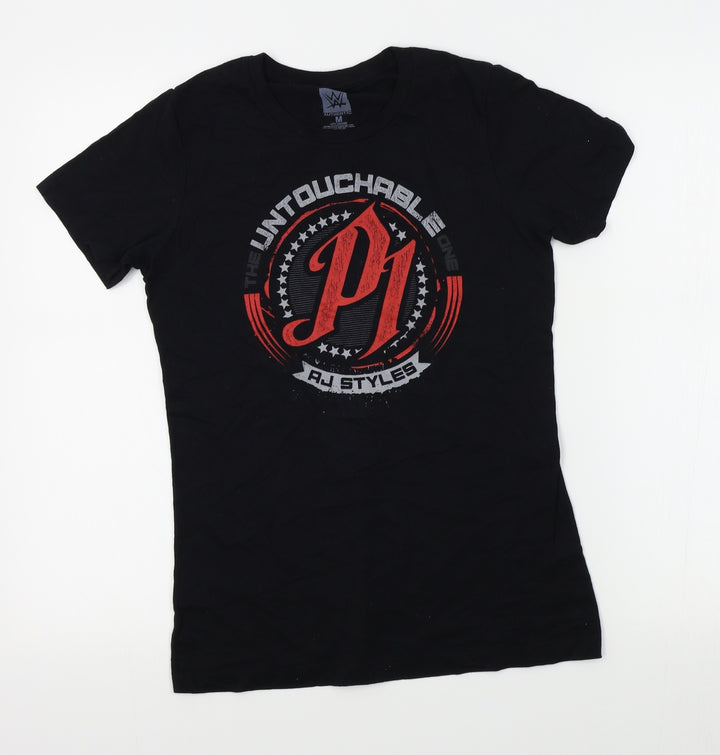WWE Womens Black Basic T-Shirt Size M