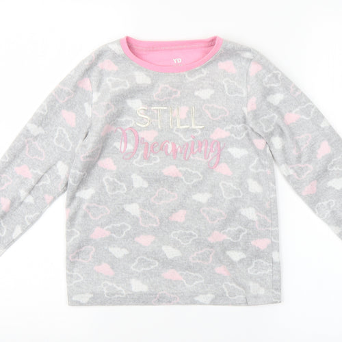 YD Girls Grey Geometric   Pyjama Top Size 7-8 Years