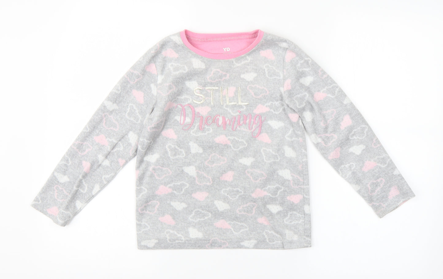 YD Girls Grey Geometric   Pyjama Top Size 7-8 Years