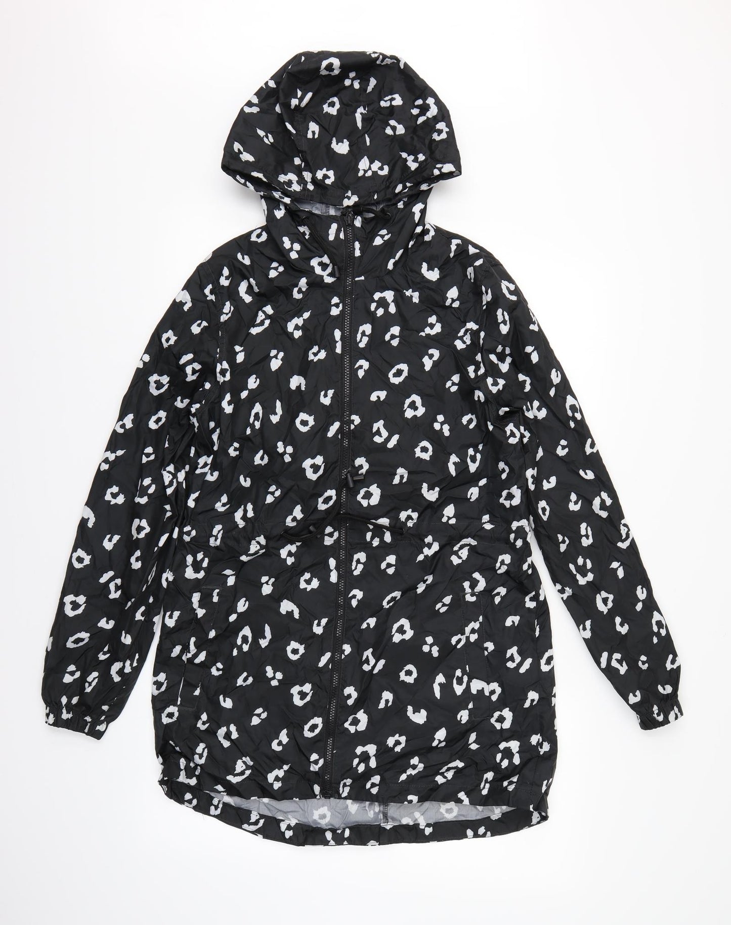 Primark Womens Black Animal Print  Rain Coat Coat Size 4
