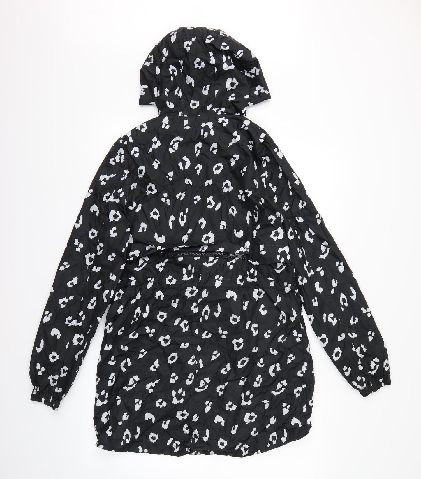 Primark Womens Black Animal Print  Rain Coat Coat Size 4