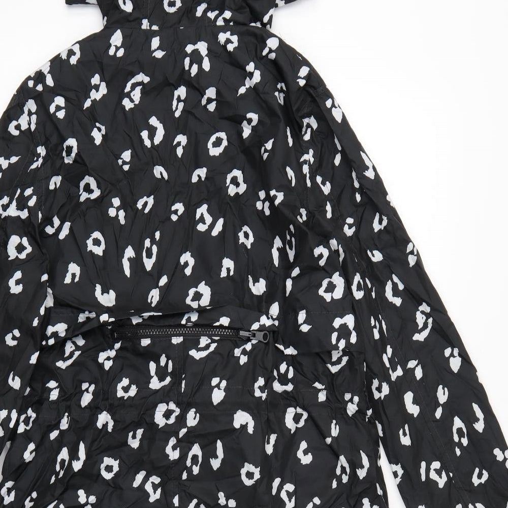 Primark Womens Black Animal Print  Rain Coat Coat Size 4