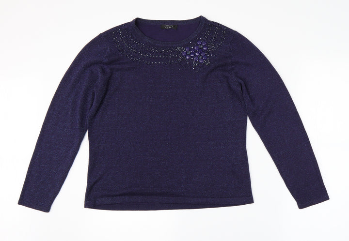 BM Womens Purple Pullover Jumper Size S