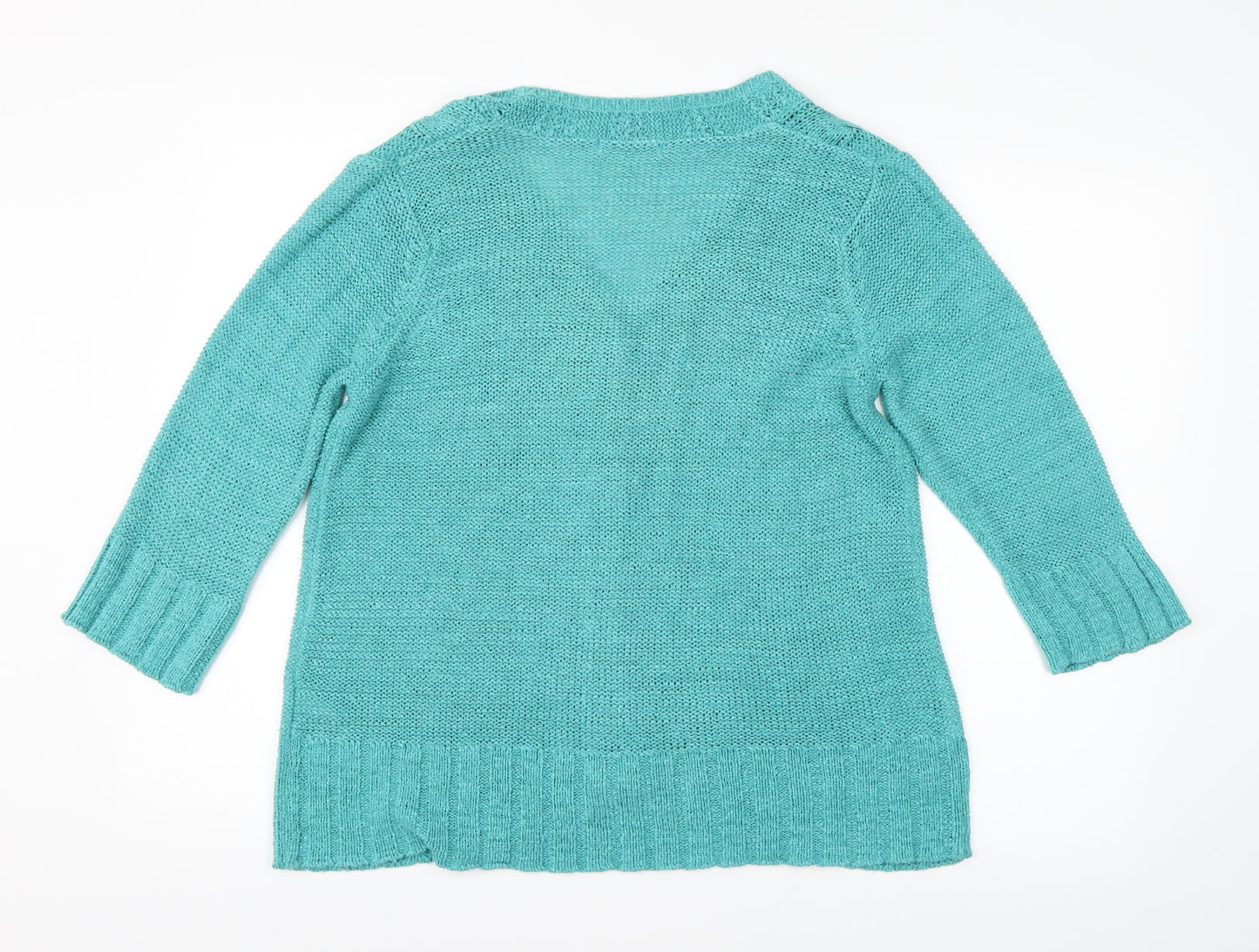 M&S Womens Green Argyle/Diamond  Cardigan Jumper Size 14