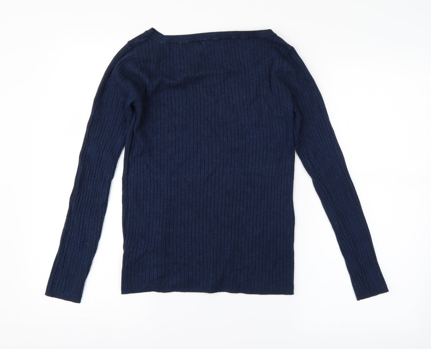 M&S Womens Blue Striped  Pullover Jumper Size 10