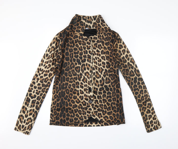 Miso Womens Multicoloured Animal Print  Basic Button-Up Size 12