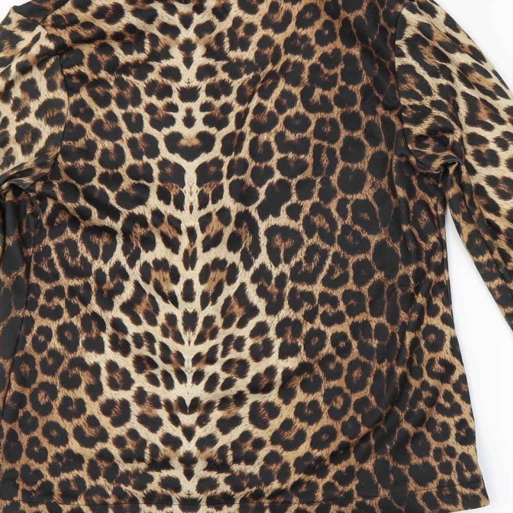 Miso Womens Multicoloured Animal Print  Basic Button-Up Size 12