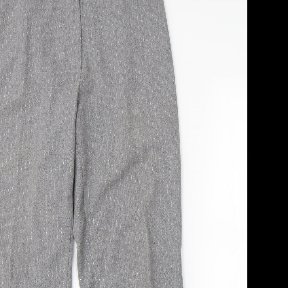 M&S Womens Grey Striped  Trousers  Size 10 L28 in