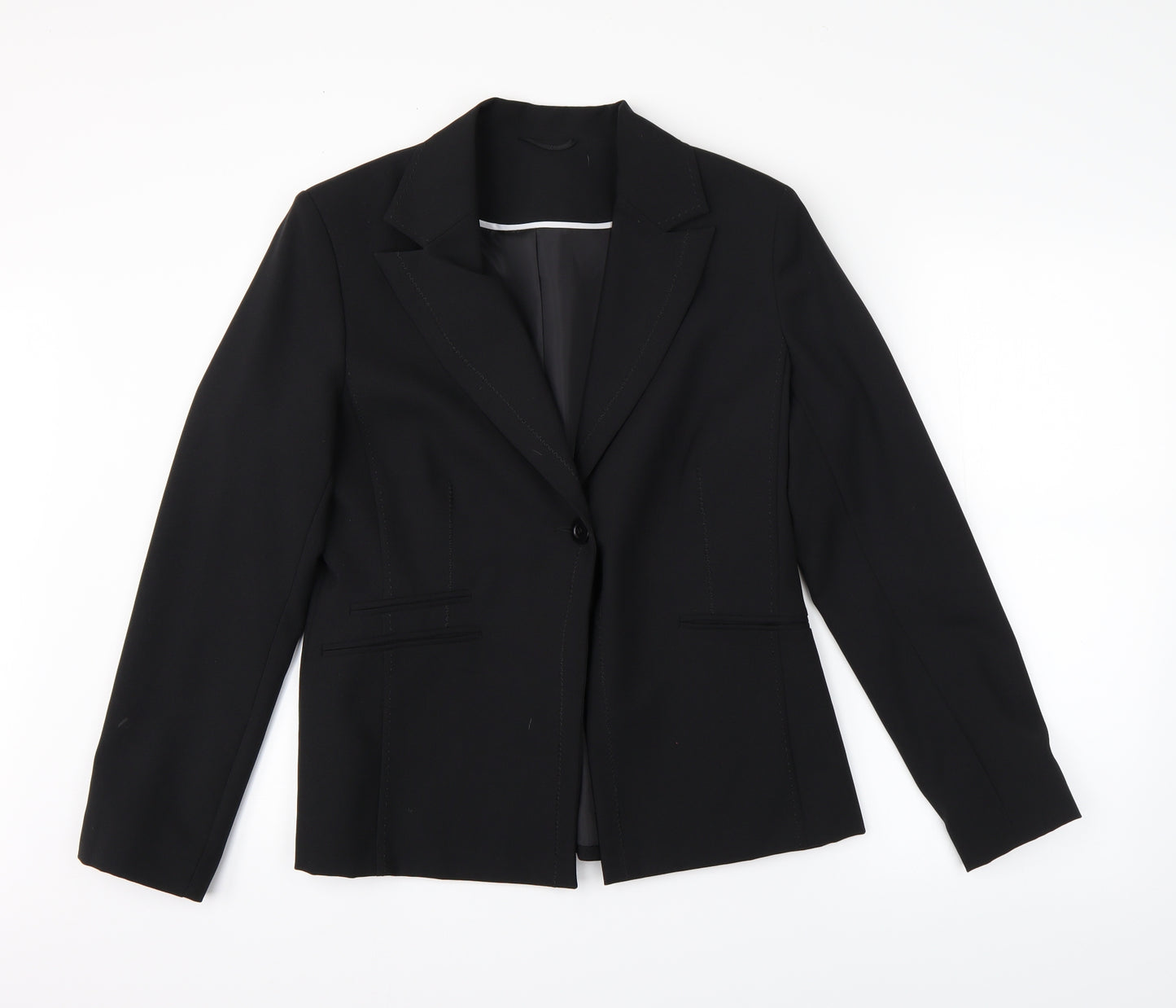 Preworn Womens Black   Jacket Suit Jacket Size 14