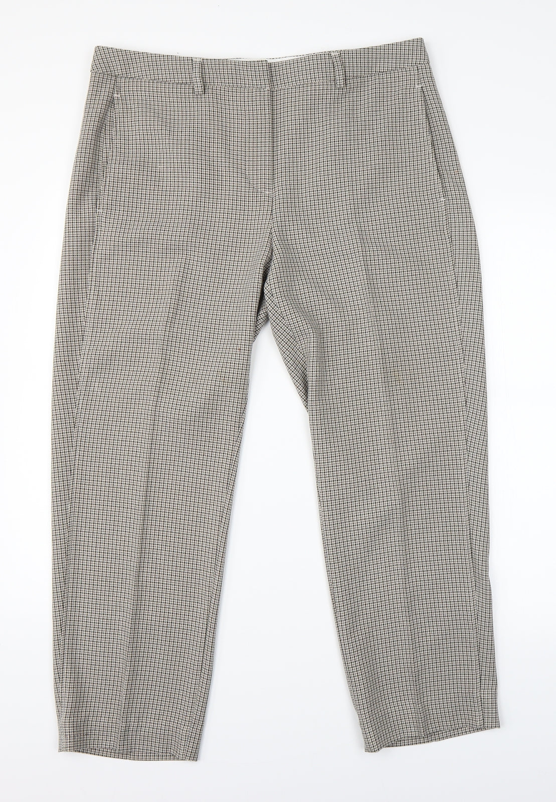 M&S Womens Grey Argyle/Diamond  Trousers  Size 14 L30 in