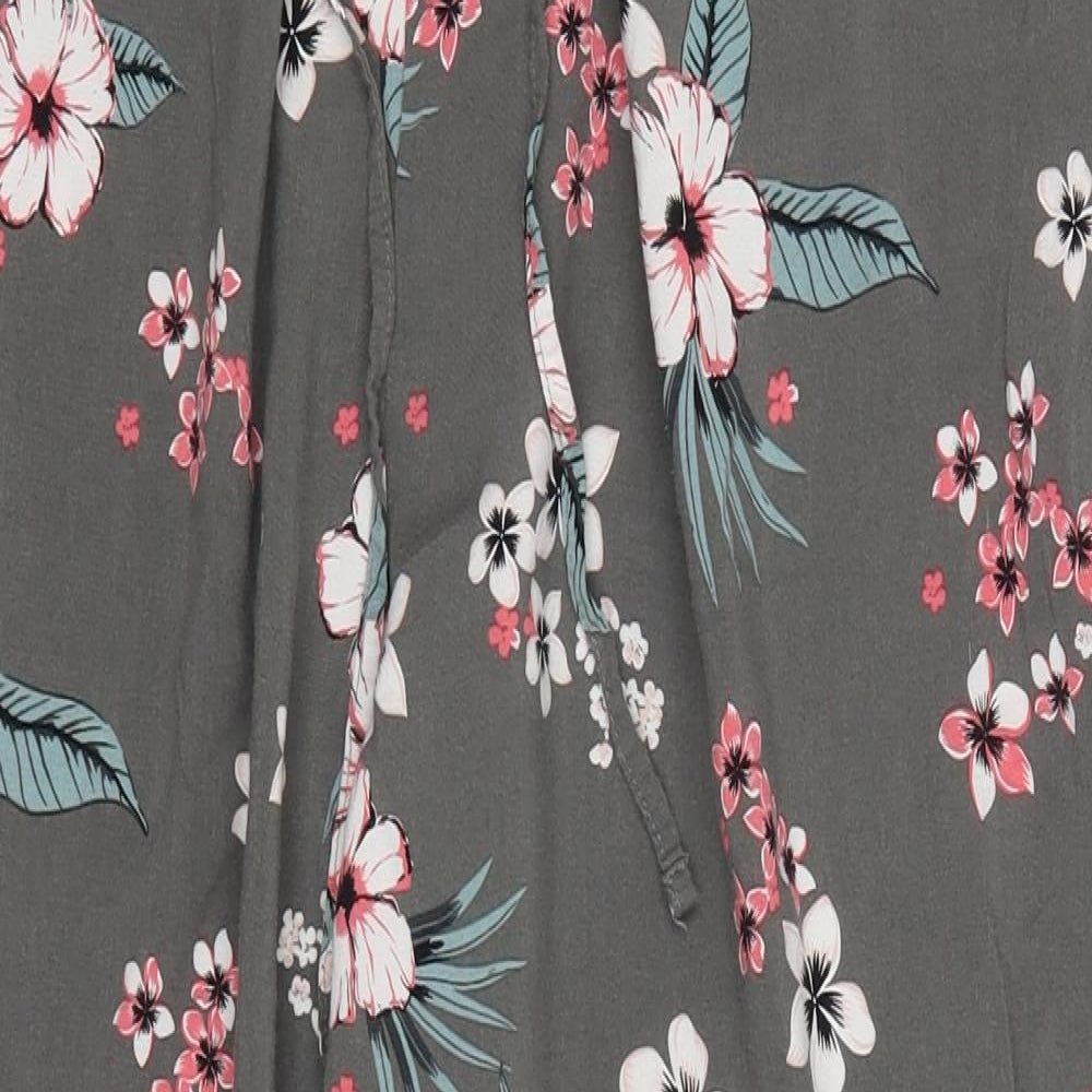 Yours Womens Grey Floral  Trousers  Size 22 L23.5 in