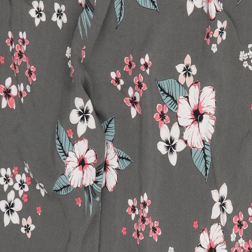 Yours Womens Grey Floral  Trousers  Size 22 L23.5 in