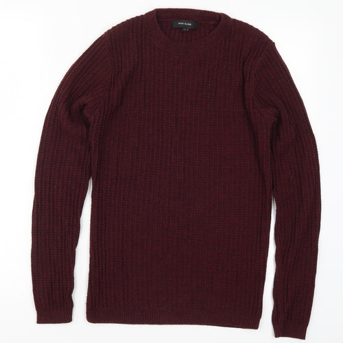 River Island Mens Red  Knit Pullover Jumper Size S