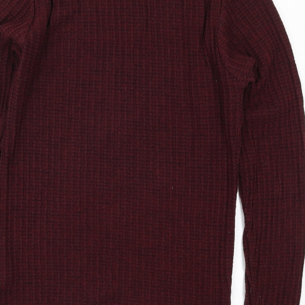 River Island Mens Red  Knit Pullover Jumper Size S