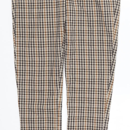 Preworn Womens Beige Check  Trousers  Size 28 in L27 in