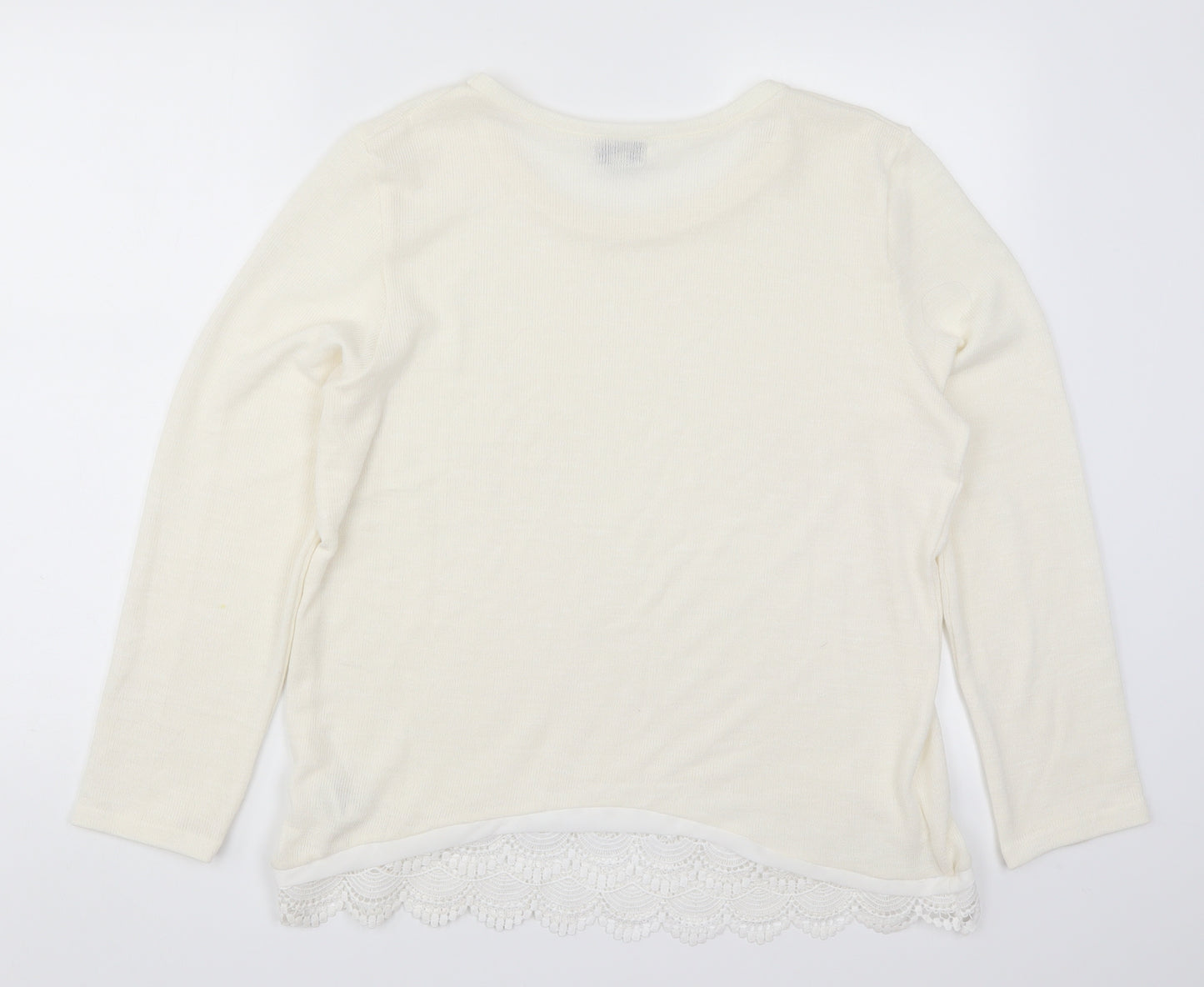 Paramour Womens Ivory  Rayon Pullover Jumper Size L