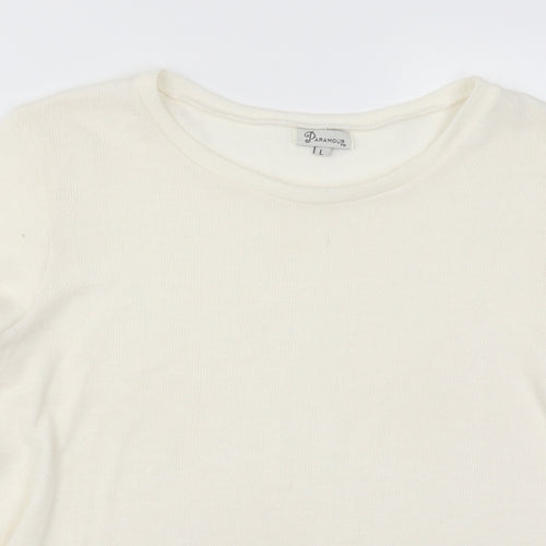 Paramour Womens Ivory  Rayon Pullover Jumper Size L