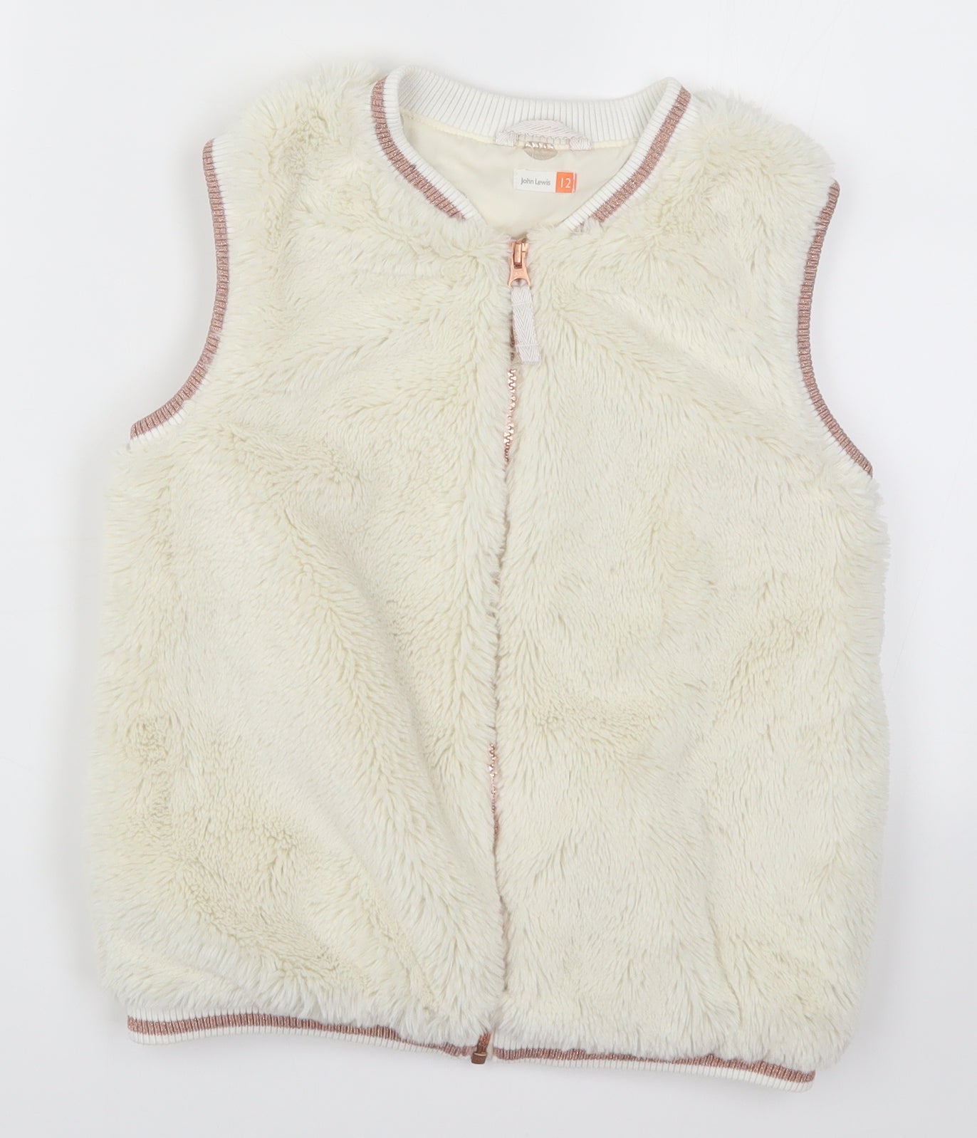 John Lewis Girls White   Gilet Jacket Size 12 Years