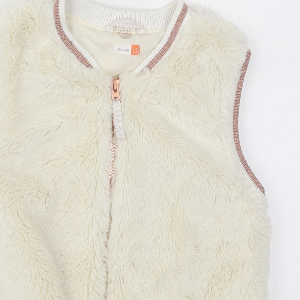 John Lewis Girls White   Gilet Jacket Size 12 Years