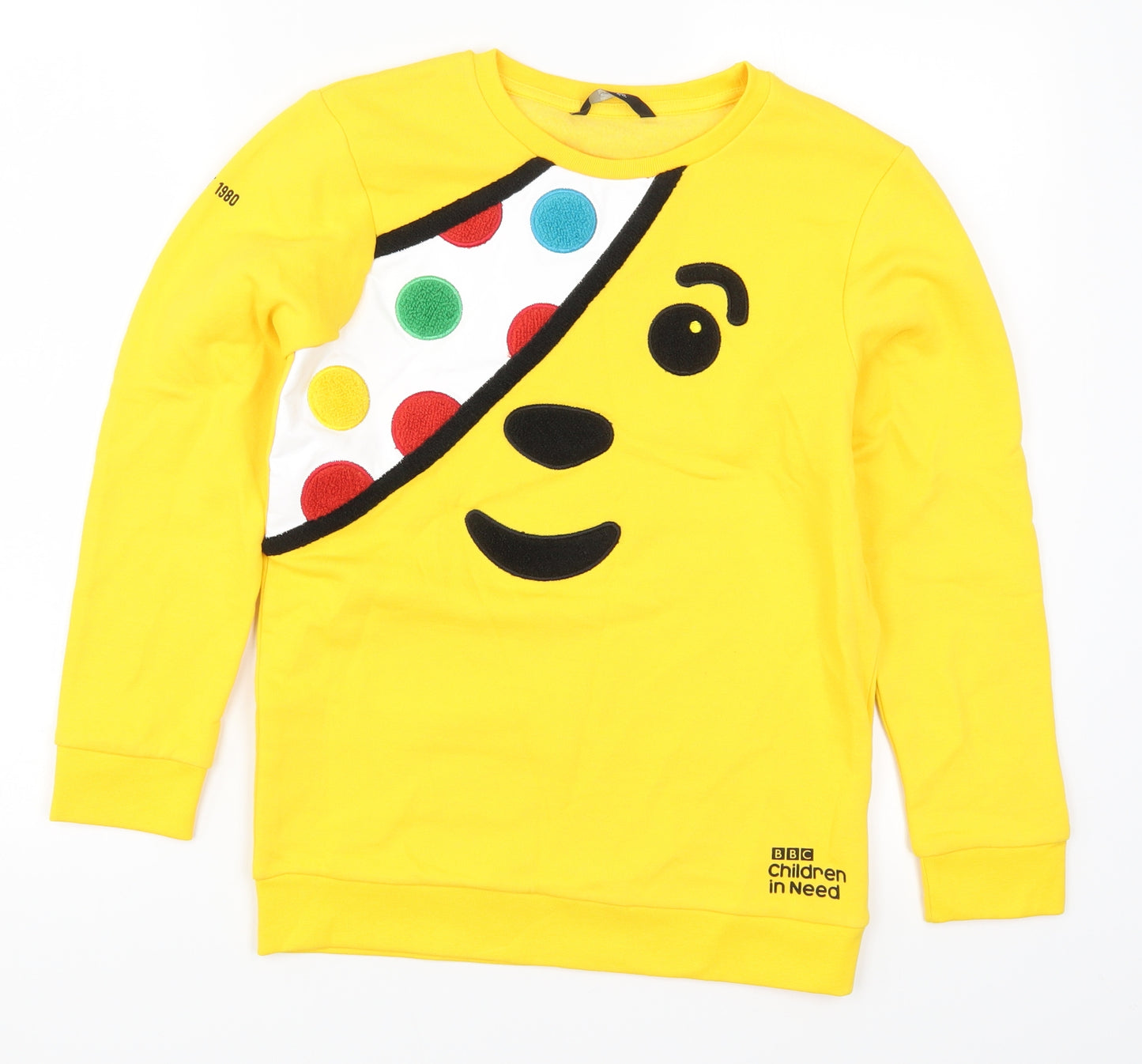 George Girls Yellow   Pullover Sweatshirt Size 11-12 Years  - Children in Need Pudsey