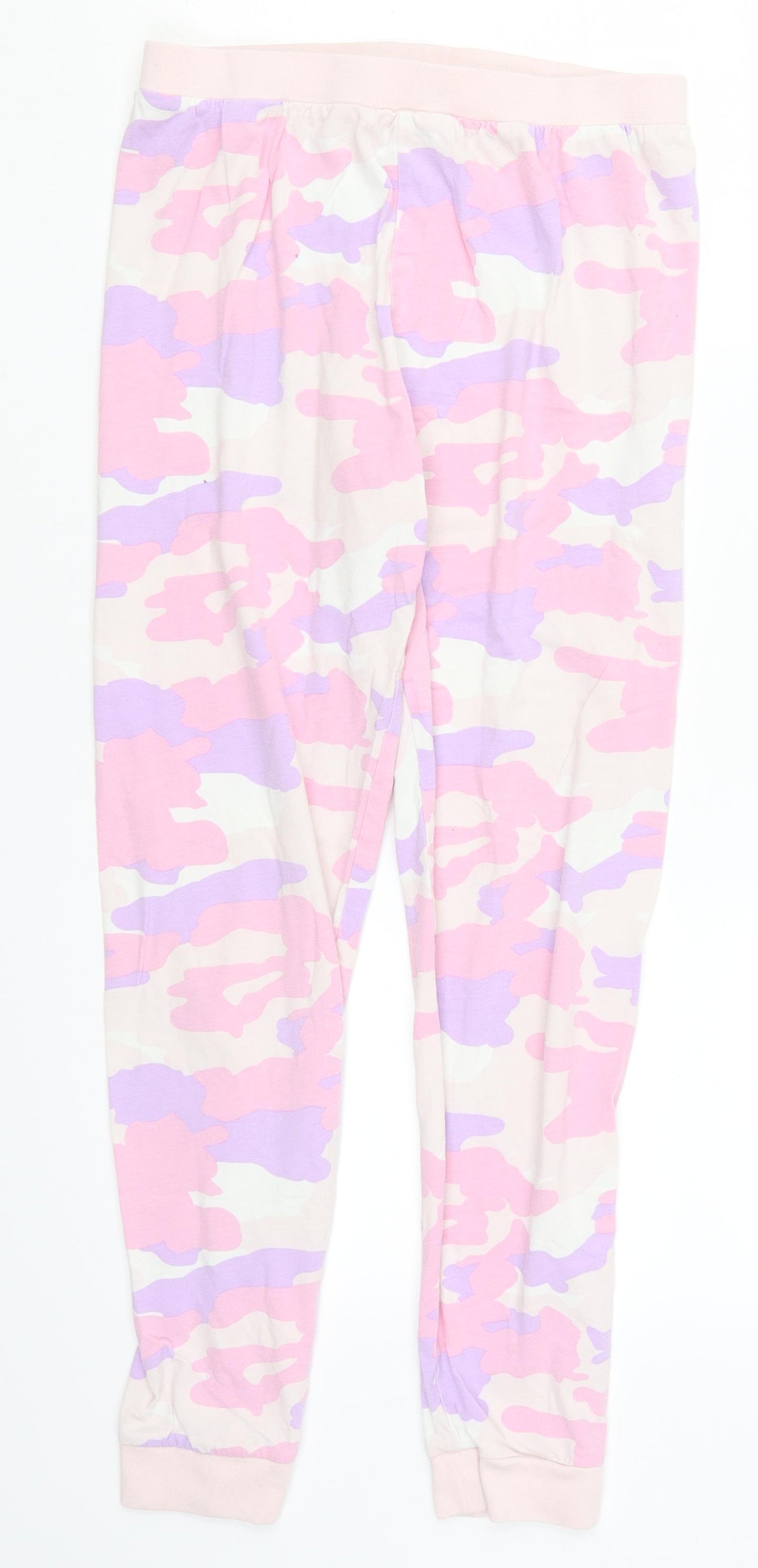 Marks and Spencer Girls Pink Camouflage  Sweatpants Trousers Size 12-13 Years - Loungewear