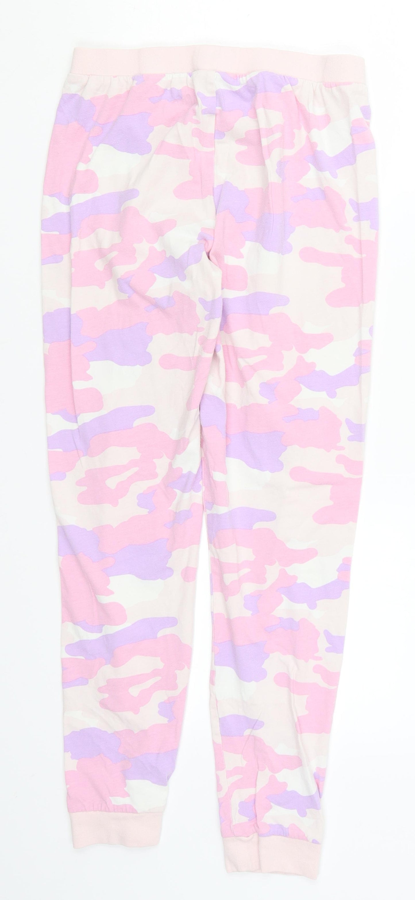 Marks and Spencer Girls Pink Camouflage  Sweatpants Trousers Size 12-13 Years - Loungewear