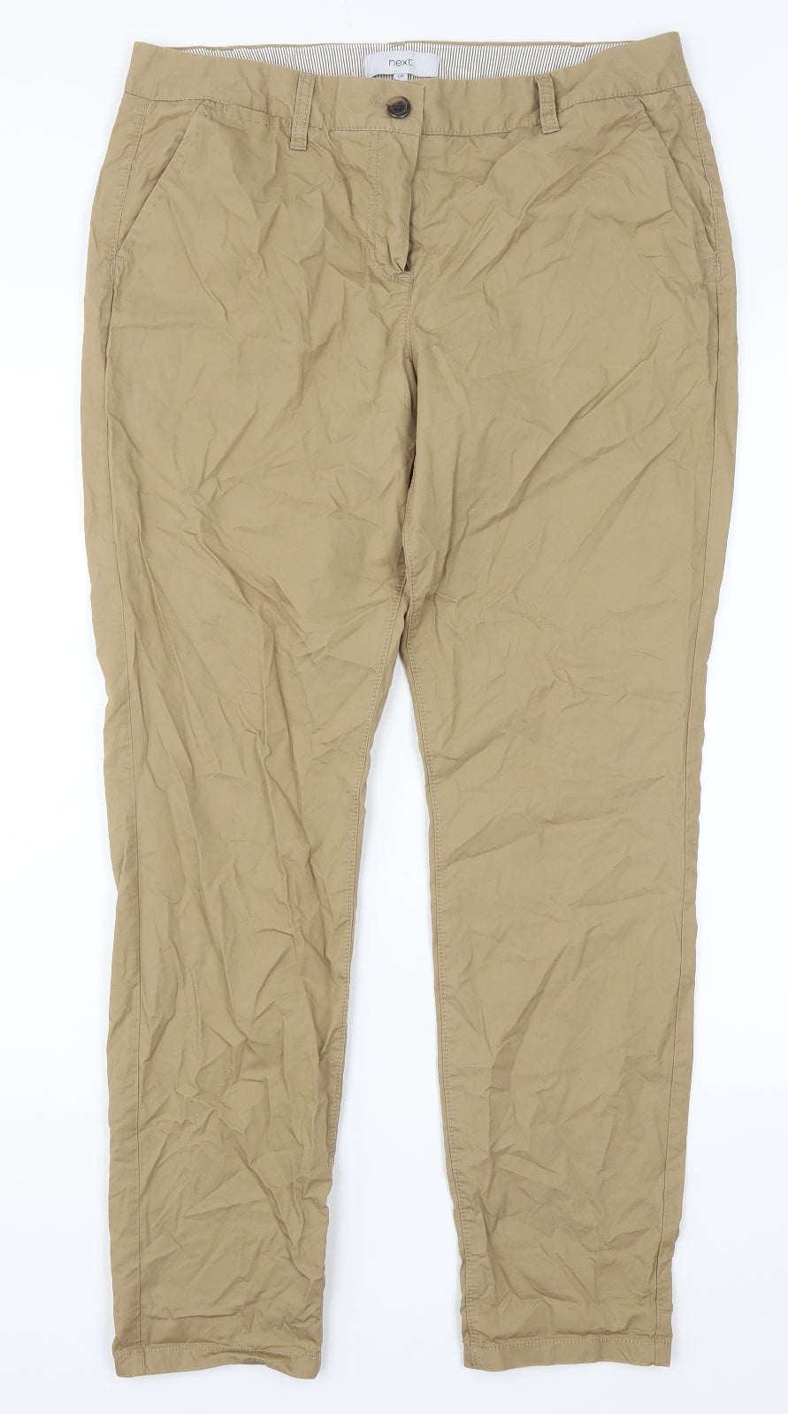 NEXT Womens Beige   Chino Trousers Size 12 L29 in