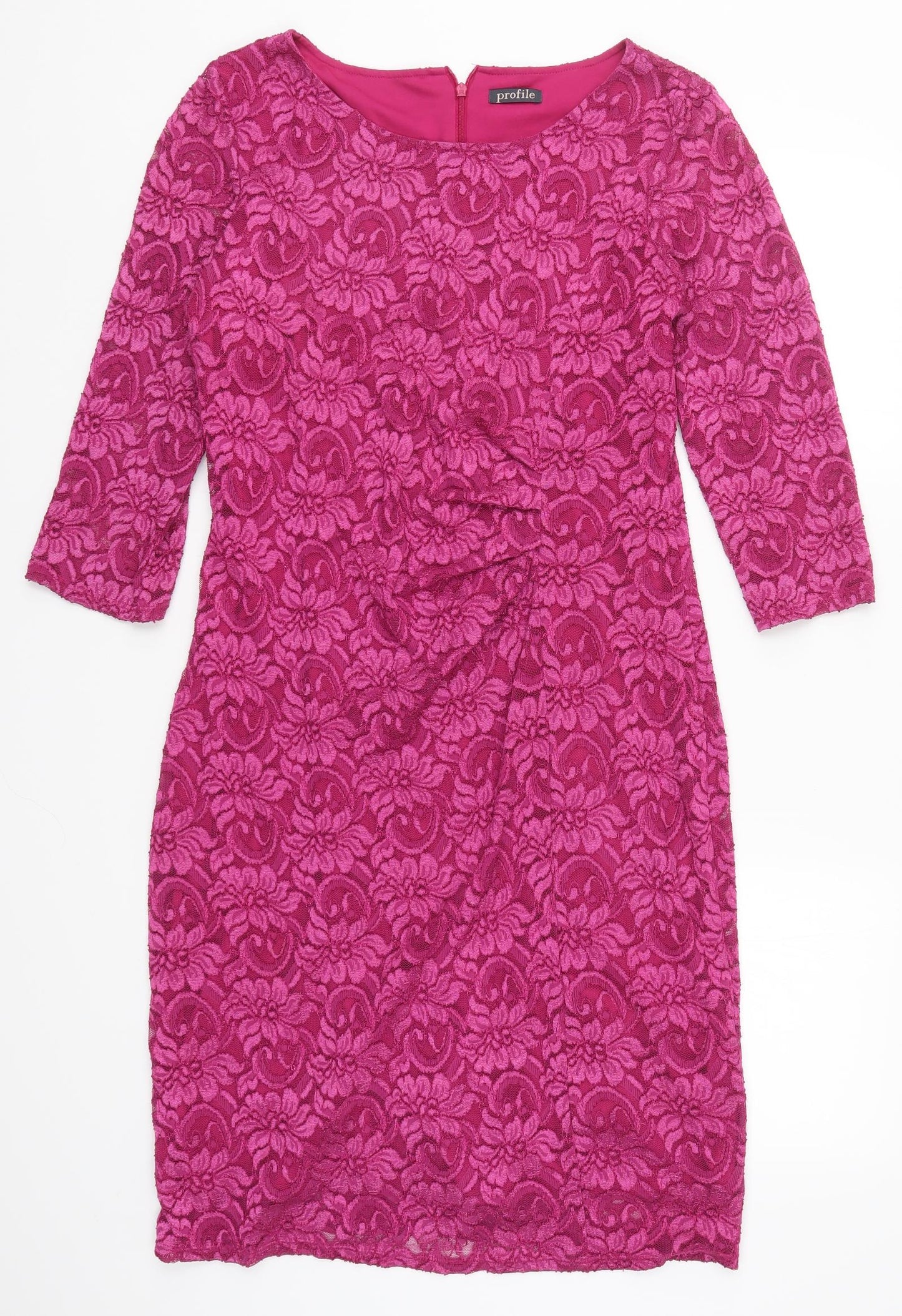 BHS Womens Pink  Lace Pencil Dress  Size 12
