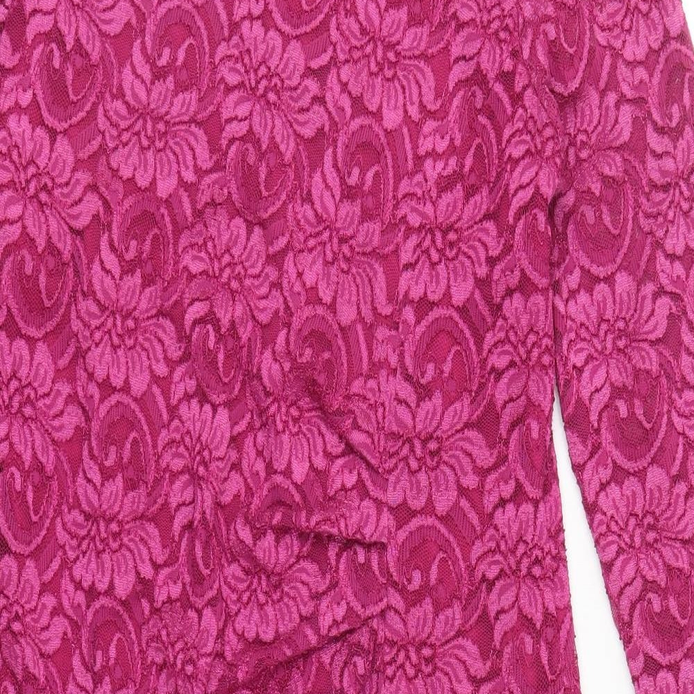 BHS Womens Pink  Lace Pencil Dress  Size 12