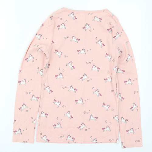 NEXT Girls Pink Solid  Top Pyjama Top Size 12 Years  - Unicorns