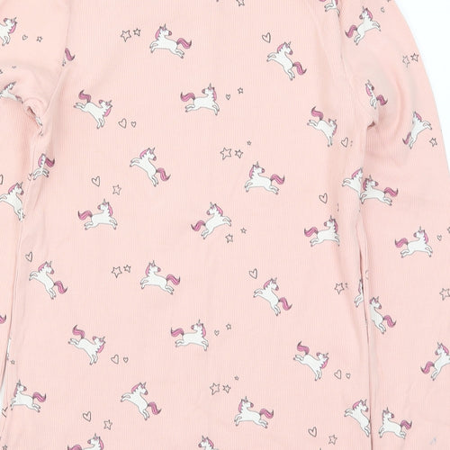 NEXT Girls Pink Solid  Top Pyjama Top Size 12 Years  - Unicorns
