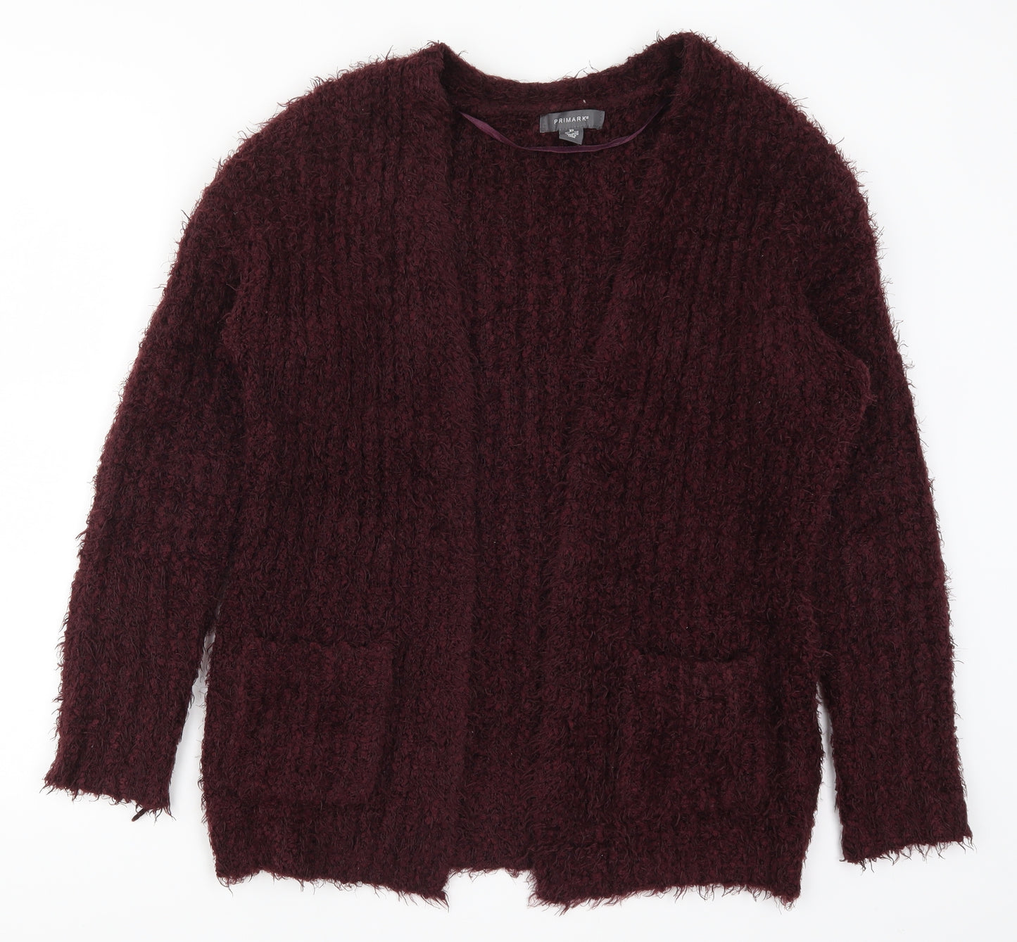 Primark Womens Red  Knit Cardigan Jumper Size 6  - Burgundy