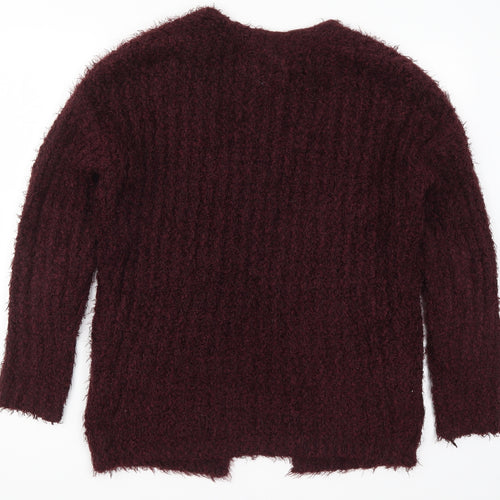 Primark Womens Red  Knit Cardigan Jumper Size 6  - Burgundy