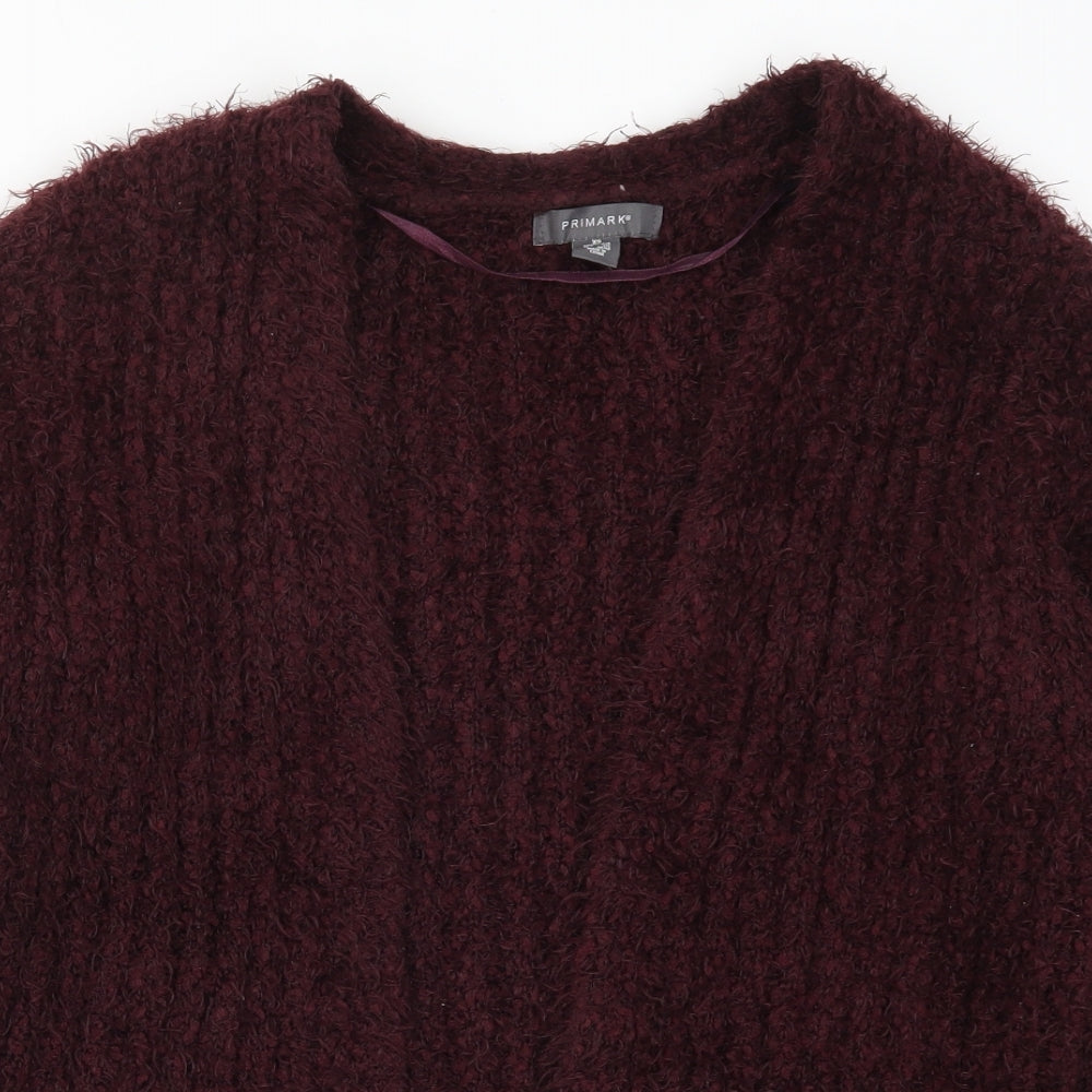 Primark Womens Red  Knit Cardigan Jumper Size 6  - Burgundy