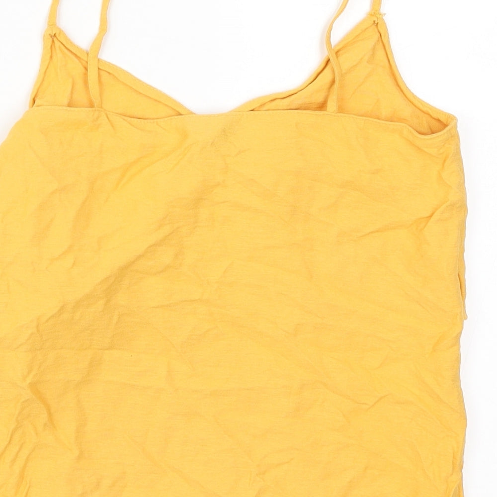 Topshop Womens Orange   Basic Tank Size 8  - Tie Front