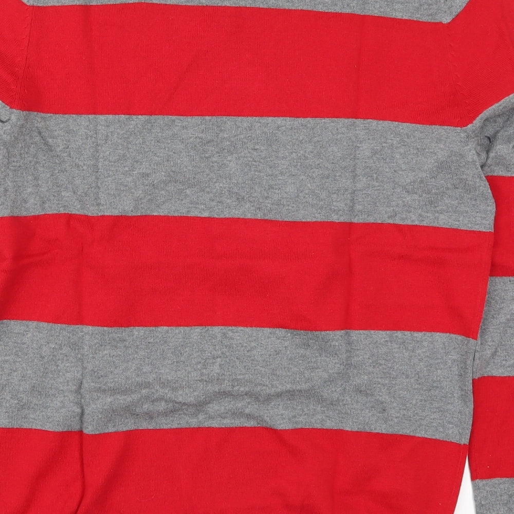 Old Navy Mens Red Striped Knit Pullover Jumper Size S
