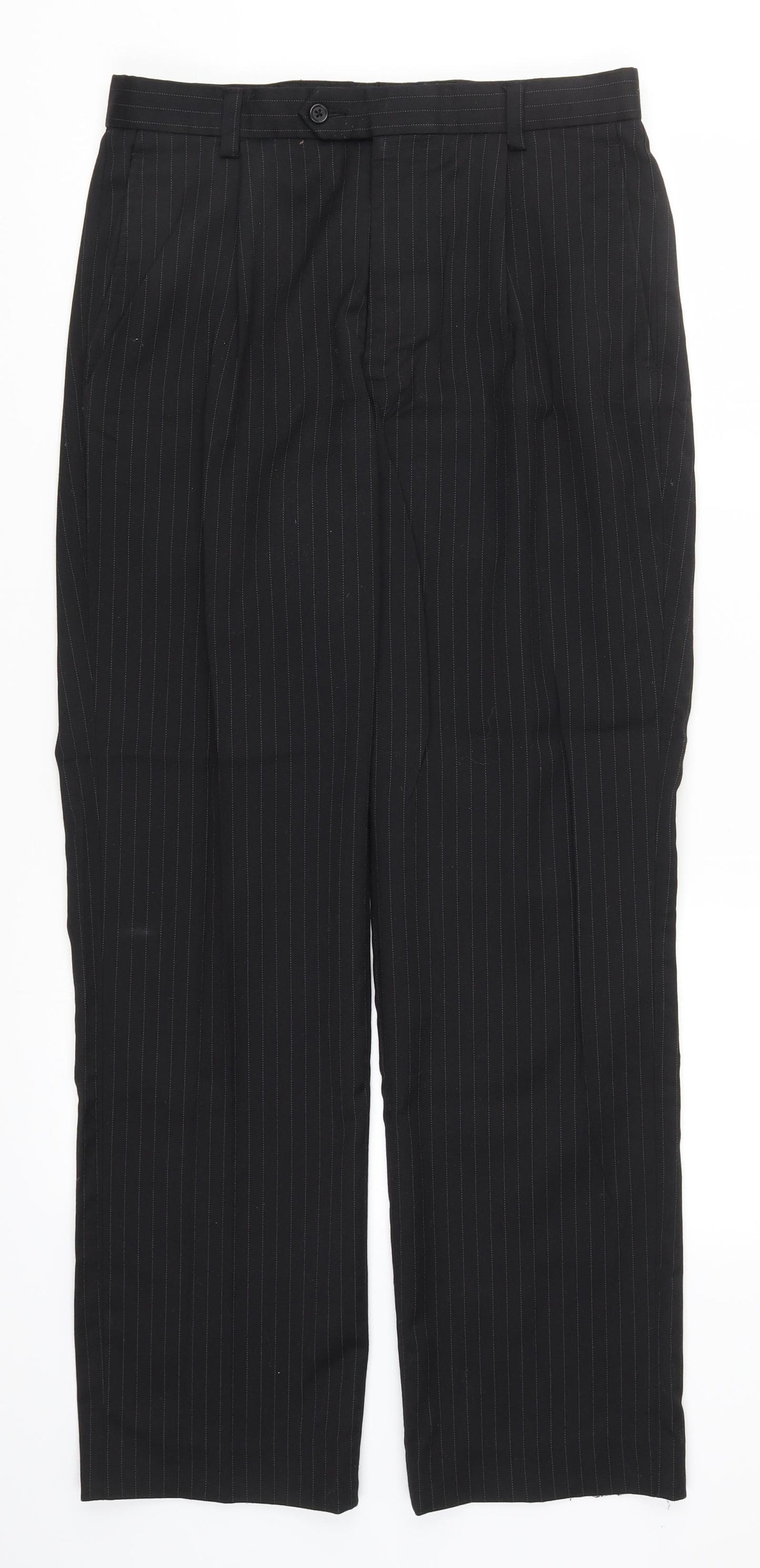 NEXT Mens Black Striped  Trousers  Size 32 L31 in
