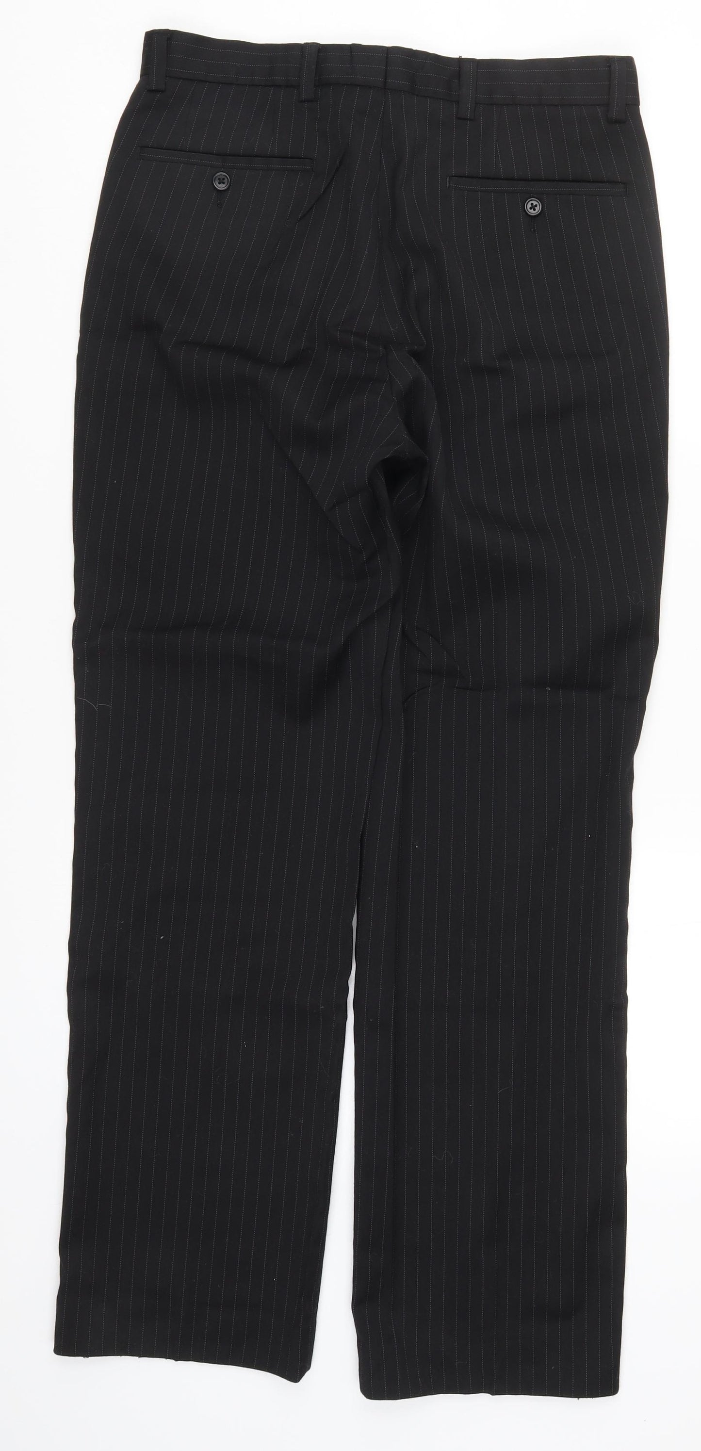 NEXT Mens Black Striped  Trousers  Size 32 L31 in